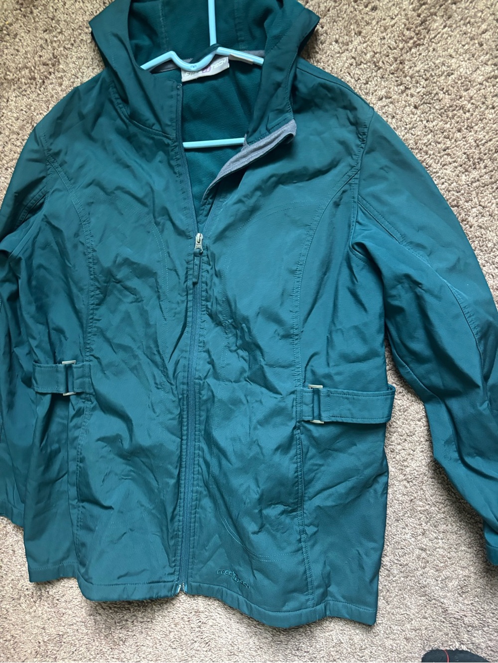 Adult Teal Hooded Jacket- Free tech 1x